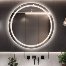 Круглое настенное зеркало со светодиодной LED-подсветкой Барнетт 